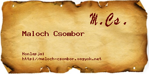 Maloch Csombor névjegykártya